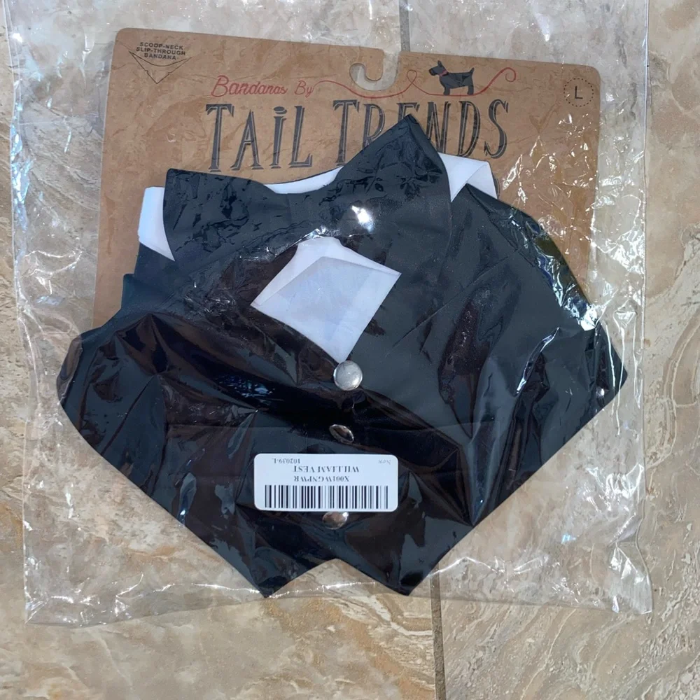 NEW Large Dog Tuxedo Bandana for wedding/special occasions
